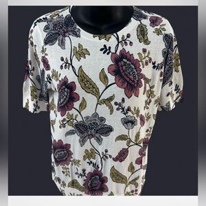 Ann Taylor Factory Ivory and Burgundy Sweater